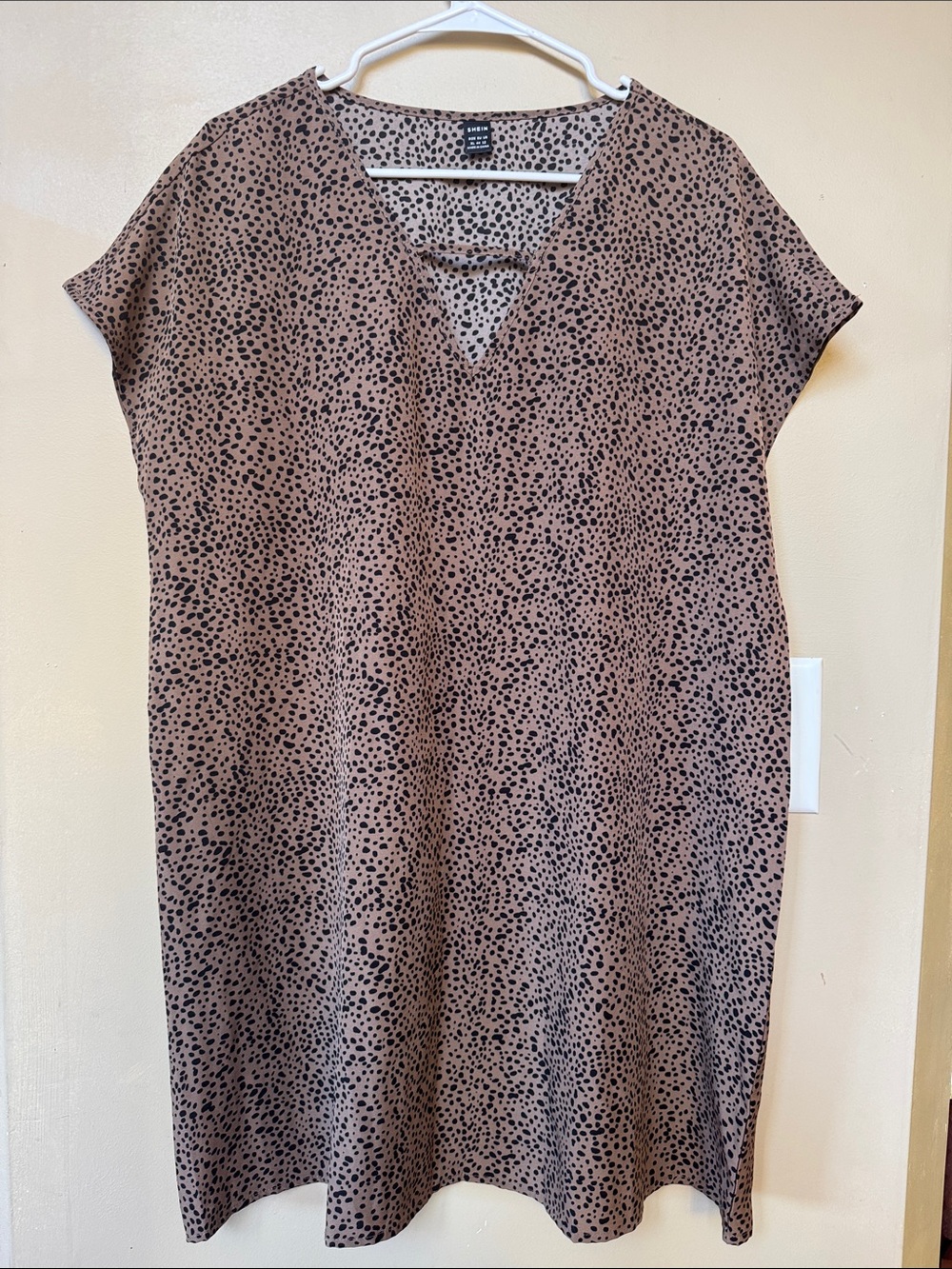 Shein Women's keyhole Dresses Dalmatian Print XL